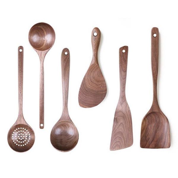 

spoons 1pc spoon ladle turner long rice japanese style natural wood tableware colander soup skimmer cooking scoop kitchen