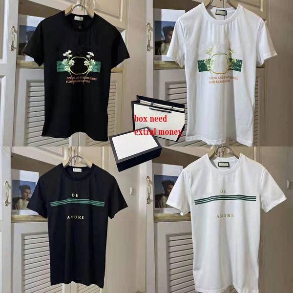 

men women t-shirts 21ss summer new designers fashion breathable letter printing flower stripe pattern t-shirts good quality, White;black