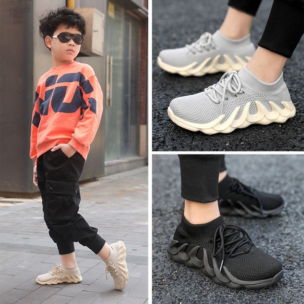 

kids running sneakers boys casual shoes breathable mesh children tenis sport shoe lightweight sneaker for girls, Black;red