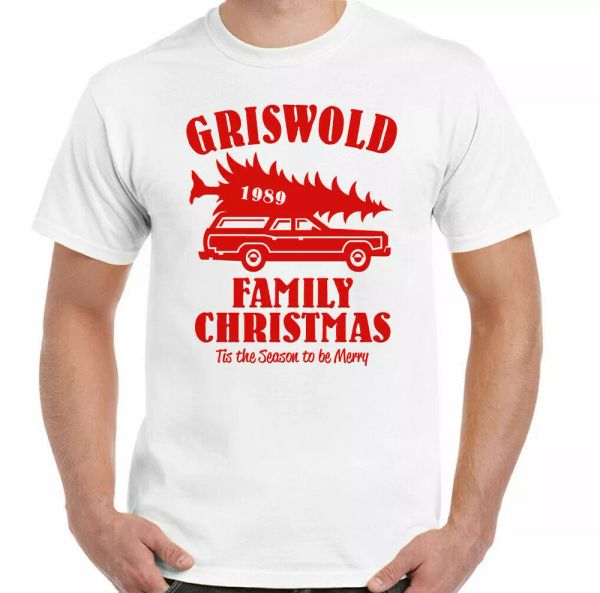 

griswold family christmas national lampoons vacation t-shirt man, White;black