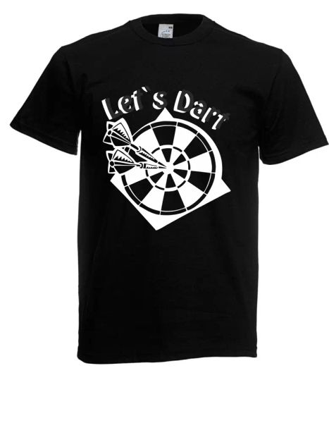 

mens t-shirt let's dart arrow dart up to 5xl, White;black