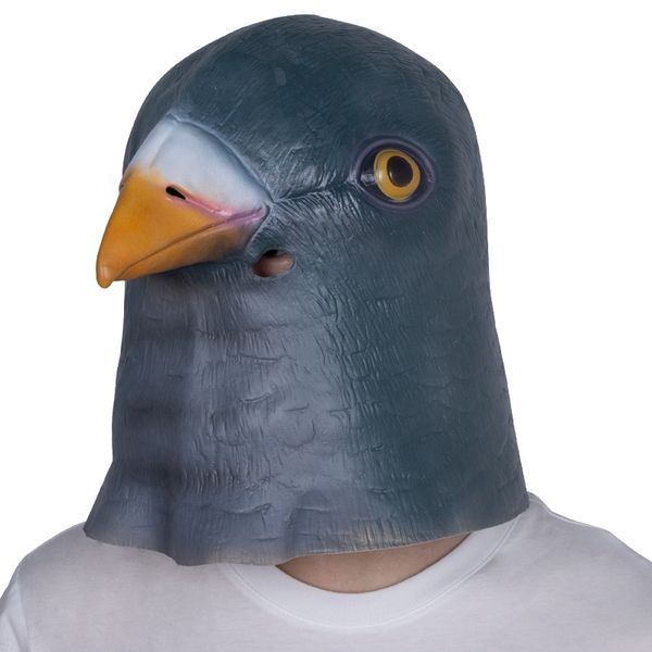 

costume accessories dove mask lifelike pigeon latex masks halloween animal cosplay party costume props, Silver