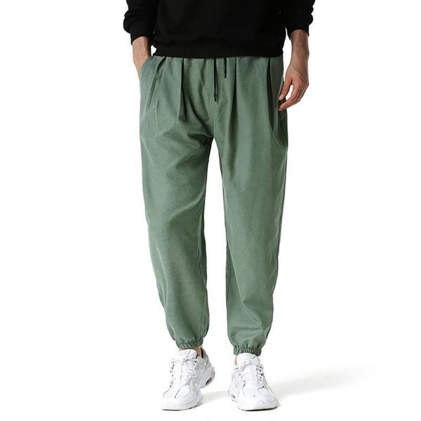 

summer pants for men solid lantern loose harem casual clothing streetwear hip hop clothes pantalones men's, Black