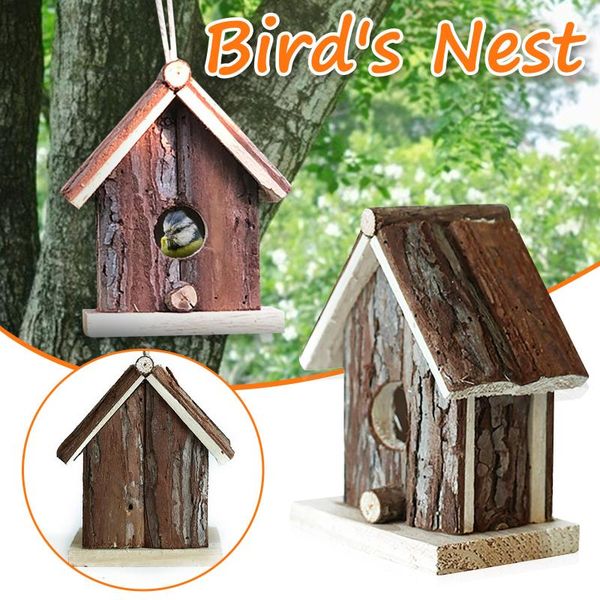 

wooden bird hanging cave cage parrot nest hammock warm winter birds bed toys garden interior decoration cages