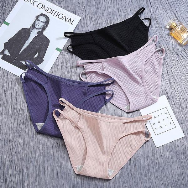 

women's panties women cotton lingerie female underpants solid color hollow out underwear briefs pantys low-waist -xl, Black;pink