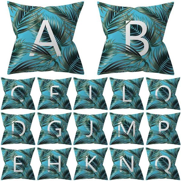 

cushion/decorative pillow letter alphabet tropical decorative cushion cover polyester throw pillowcase 45*45cm sofa car home pillowcover 410