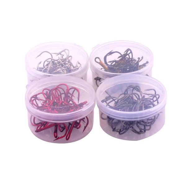 

fishing hooks 20pcs / box fish hook 4 colors black/brown/white/red 2/4/6/8/10 # high carbon steel tweeter tackle