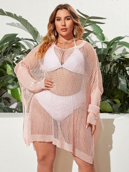 

plus split thigh cover up o3mv#, Black