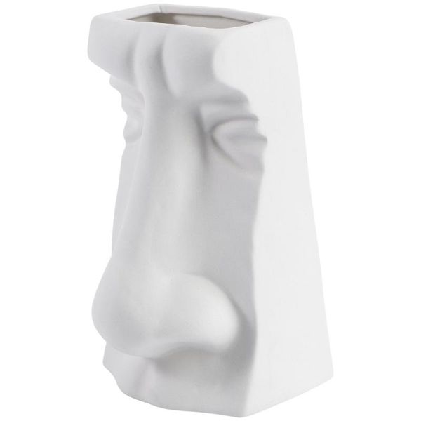 

vases 1pc ceramic vase human face shaped flower vessel arranging (white)