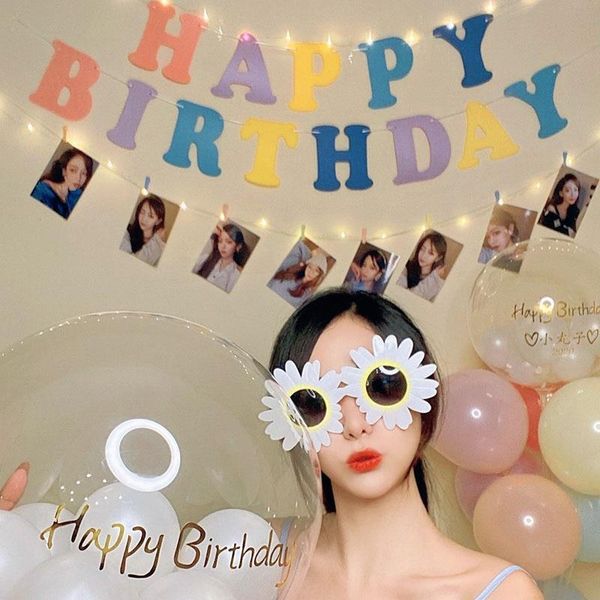 

party decoration happy birthday for home banner macaron letter candy decorations