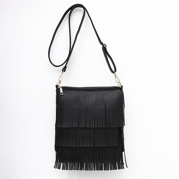 

totes fashion tassel soft pu leather women bag all-match large capacity shoulder bags luxury female crossbody