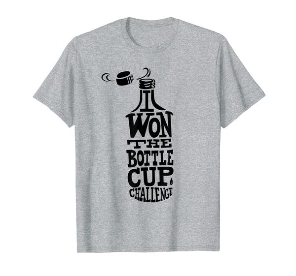

i won the bottle cup challenge t-shirt trend, White;black
