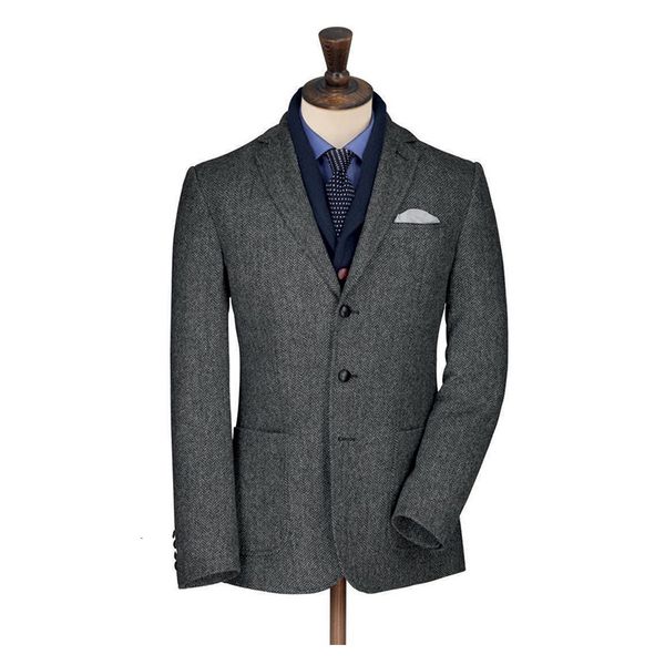 

men's suits & blazers herringbone tweed jacket custom made dark grey suit tailor mens vintage jackets winter blazer, White;black