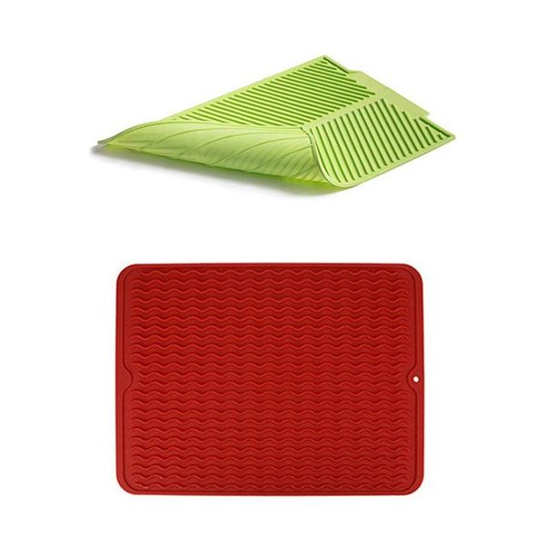 

mats & pads 2pcs silicone mat cup pad diy kitchen waterproof heat tableware placemat table mat, red green