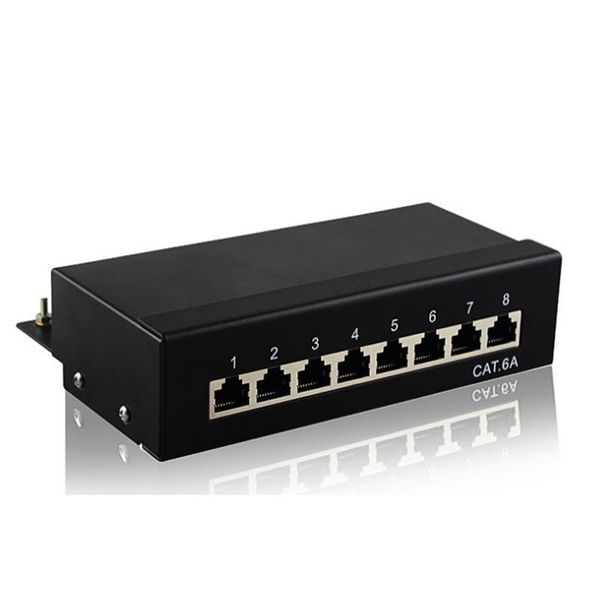 

mini deskcat 6a 8-port patch panel full shielded, available for wall mounting with wall-mount screw holes gift sets