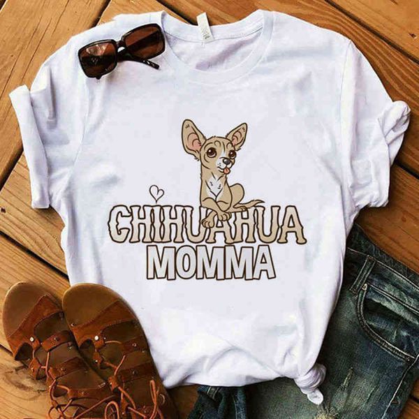 

sagangin chihuahua and mummy printed fashion interting dog digns, t-shirts, women's clothing, White