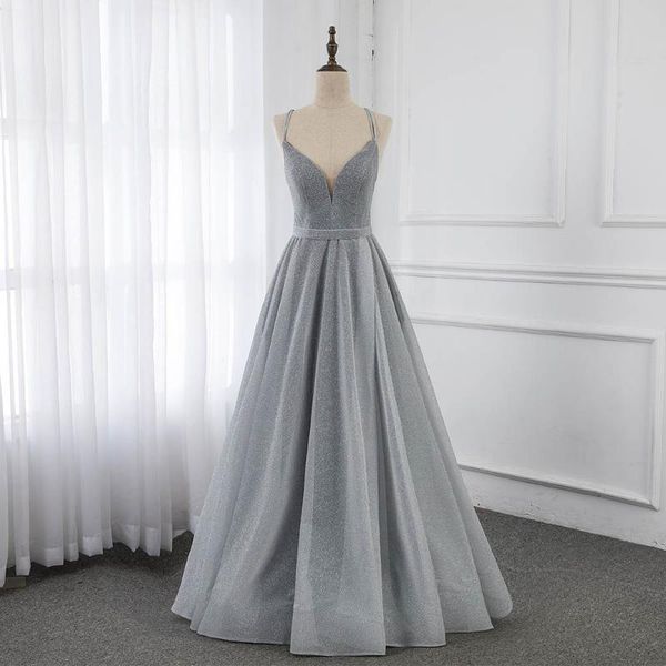 

elegant gray long prom dresses straps formal evening gown back lace-up party, White;black