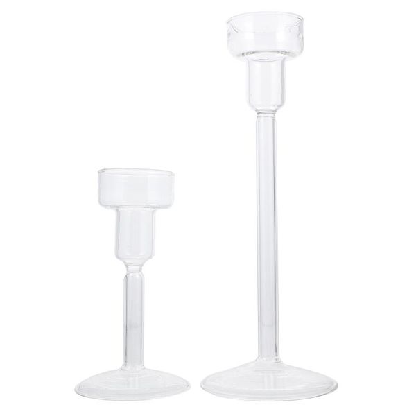

candle holders 2 pcs standing glass candlestick creative sticks long stem holder