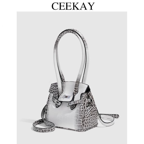 

ceekay summer women's advanced sense cross arm french niche design crocodile bag