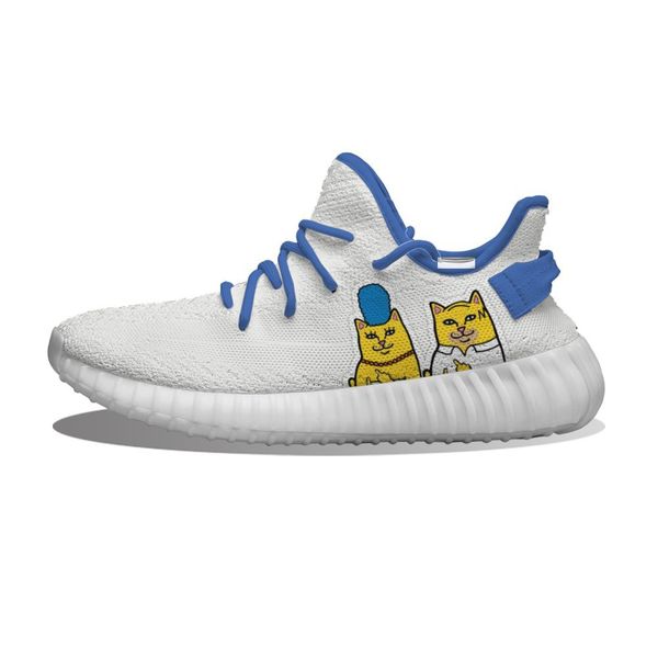 

diy custom yellow middle finger cat couple running shoes mh printed mens womens trainers outdoor sports sneakers xe80