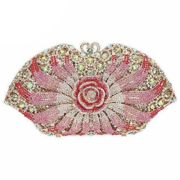 

women luxury fashion diamond dinner bag lady's rhinestone evening dress handbag full crystal bridal clutch purses bags