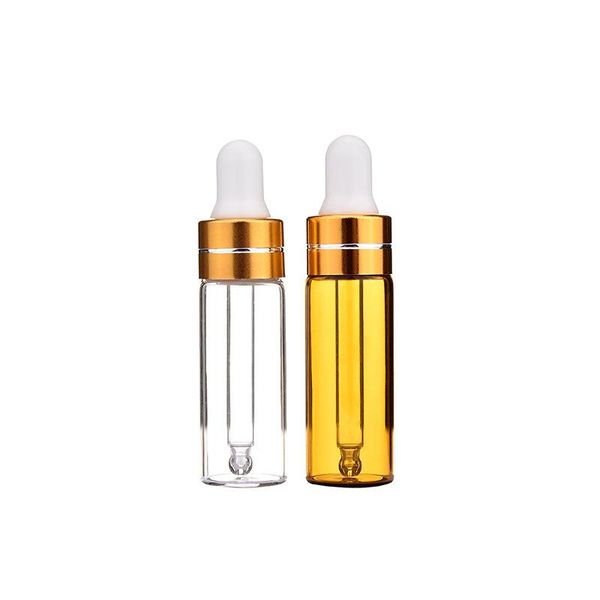 

storage bottles & jars 1000pcs/lot 5ml mini glass vial pipette cosmetic bottle 5cc amber dropper essential oil