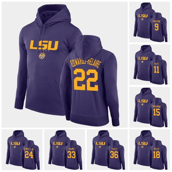 

lsu tigers 2021 ncaa college basketball hoodie ja'marr chase justin jefferson odell beckham jr. terrace marshall tyrann mathieu patrick, Black