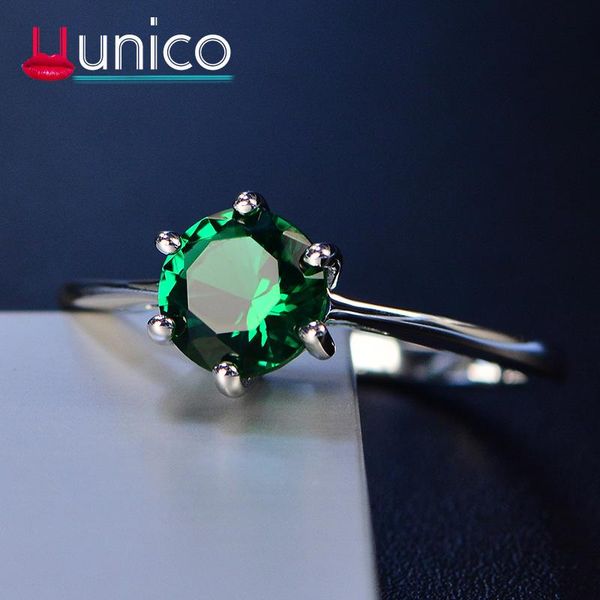 

wedding rings uunico 2021 fashion gift classic six claw zircon for women jewelry engagement female crystals ring., Slivery;golden