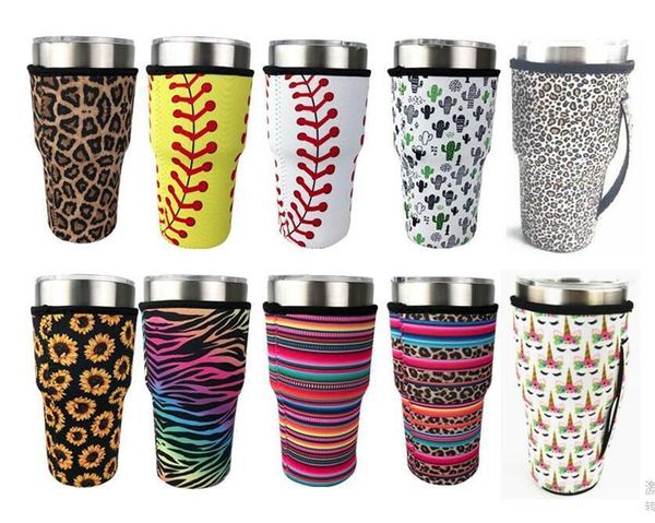 15 Style baseball Riutilizzabile Coffee Cup Sleeve Cactus Water Bottle Cover Custodia isolata in neoprene Custodia Custodia Borse per 30oz Tumbler Cups GC196