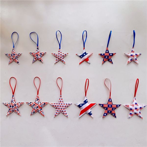 7 cm 9 cm Festa dell'Indipendenza americana Accessori a cuore a cinque stelle Decorazioni per la casa Regalo di decorazione del 4 luglio alla moda