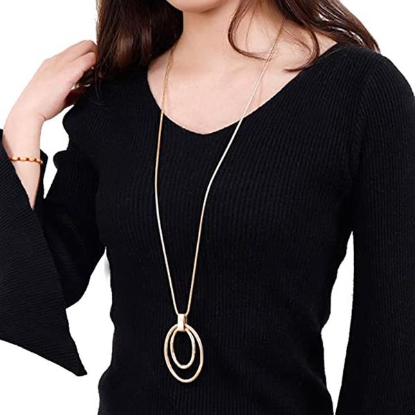 

chokers 2021 trend elegant jewelry crystal circle pendant necklace golden color unquie women fashion wholesale, Golden;silver