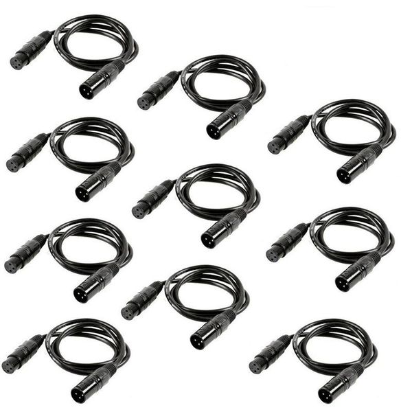 

audio cables & connectors 10pcs 6.6ft dmx 3 pin signal xlr connection stable data transmission wire