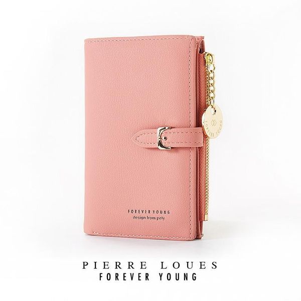 

wallets ladies purse drawstring buckle solid color pu leather wallet short design two fold clutch card holder coin purse2021, Red;black