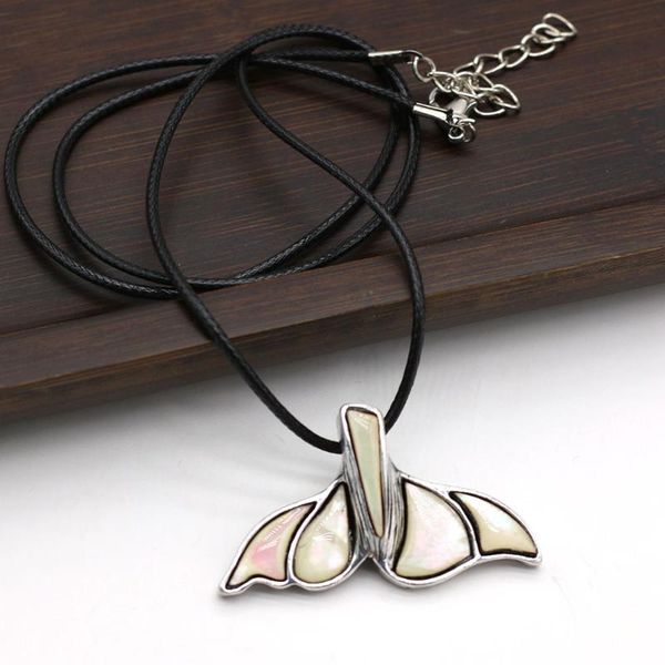 

pendant necklaces natural white shell fish tail vintage necklace for woman man jewelry makingdiyaccessory ornament charm gift, Silver