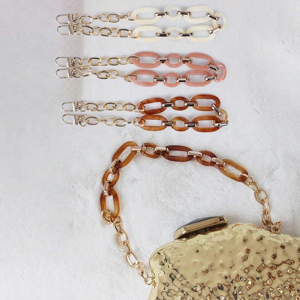 

bag parts & accessories acrylic shoulder strap chic resin chain for diy handbag handles detachable crossbody straps, Black
