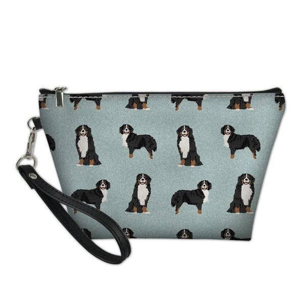 

bernese mountain dog pet print make up bag for women travel cosmetic organizer necessarie pouch portable bags & cases