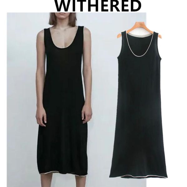

withered vestidos de fiesta noche england style fashion high street knitted simple black tank party dress women casual dresses, Black;gray