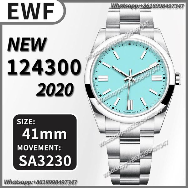 

wristwatches men's mechanical 2021 model luxury watch oyster perpetual 41mm 124300 ewf edition 1:1 904l ss bracelet a3230, Slivery;brown