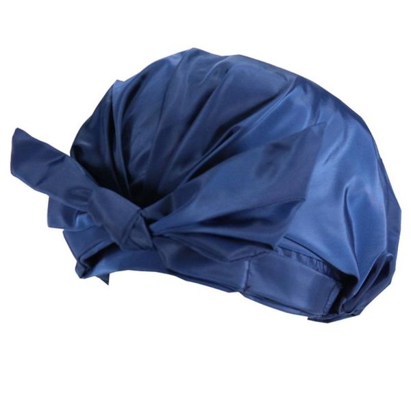 

beanie/skull caps solid color shower cap resuable hat for bathing in satin waterproof sleeping caring hats salon & spa, Blue;gray