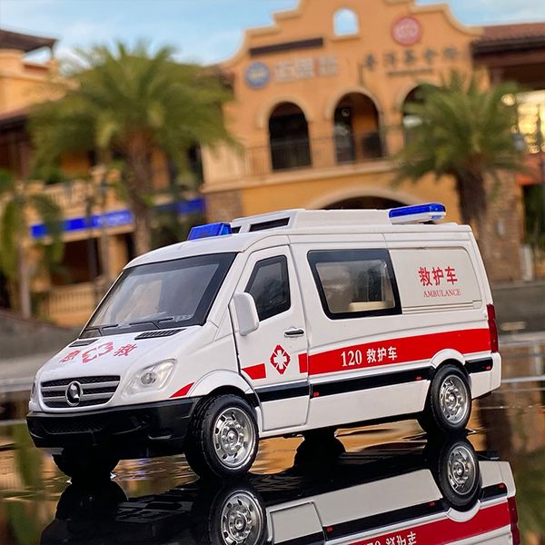 

132 scale sprinter ambulance model car toy alloy metal diecast toy vehicle car model gift cars kids toys for children
