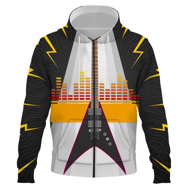 

men's hoodies & sweatshirts 3d printing musical instruments sweatshirt beth loose casual sportswear spring autumn coat street clothing, Black