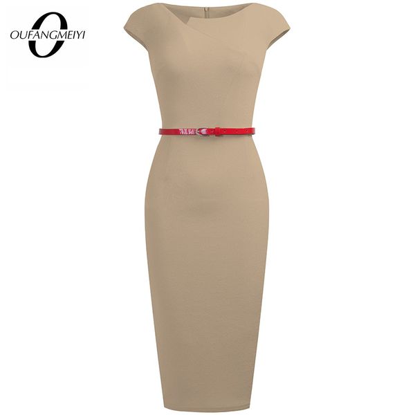 

women wear to work o-neck bodycon elegant brief solid color charming pencil dress eb589, Black;gray
