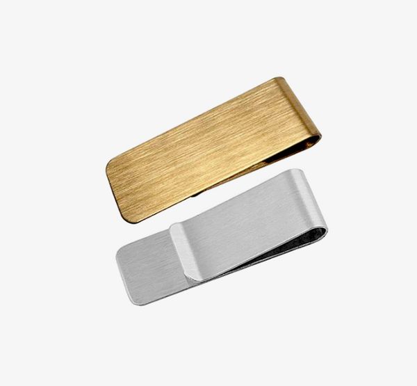 2021 Tagliasoldi sottile in acciaio inossidabile in ottone Porta carte di credito Porta carte di credito con clip per portafogli sottile