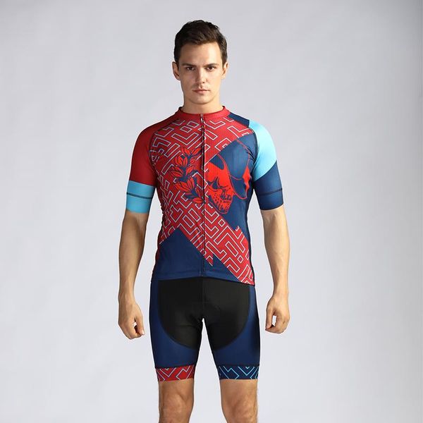 

racing sets orson 2021 cycling jersey suit short sleeve shorts breathable perspiration quick drying red blue, Black;blue