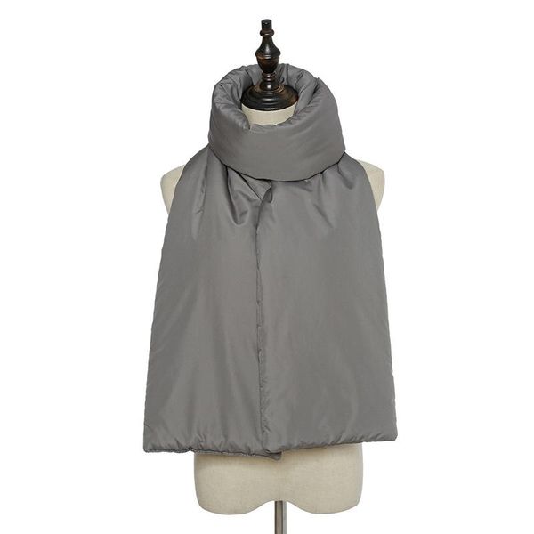 

scarves thick warm down cotton women fashion shawl 2021 winter female scarf luxury stole solid foulard femme scarfs, Blue;gray