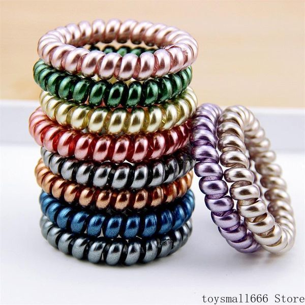 Donne Scrunchy Girl Hair Coil Gomma Fasce per capelli Cravatte Corda Anello Ponytail Titolari Filo telefonico Gum Hair Tie Bracciale FY4951 sxmy13