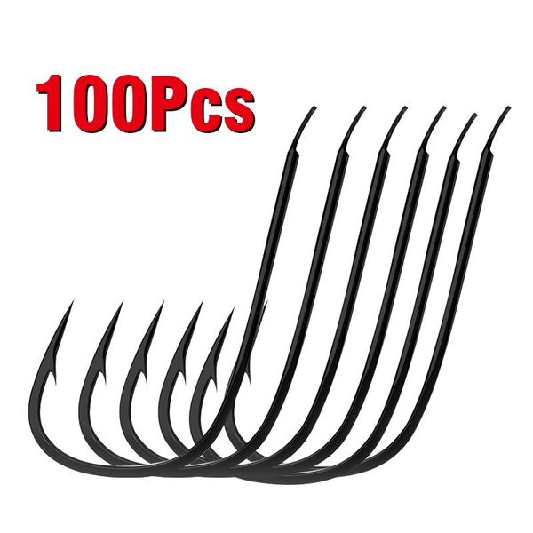 

fishing hooks 100pcs/bag barbed carp black hook japan high carbon steel sea field