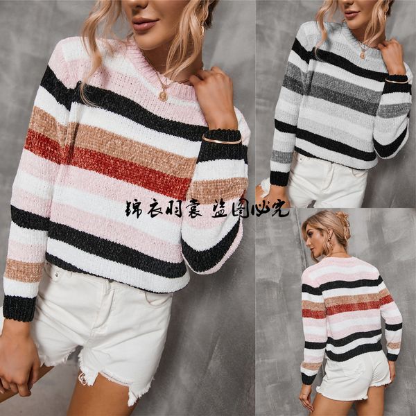 

2021 new autumn winter women's stitched cashmere sweater, White