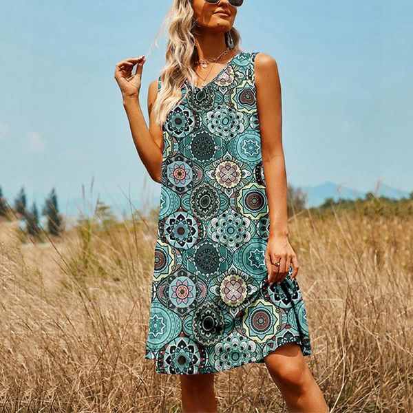 

casual dresses women's summer long off shoulder floral boho feminine loose dress 2021 elegant sleeveless tank exotic robe femme, Black;gray