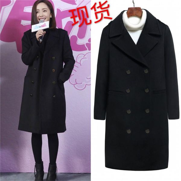 

women's wool & blends talk about judge yang mi star's same black coat in 2021